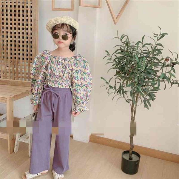 

spring arrival girls long sleeve 2 pieces suit pants kids clothing for, White