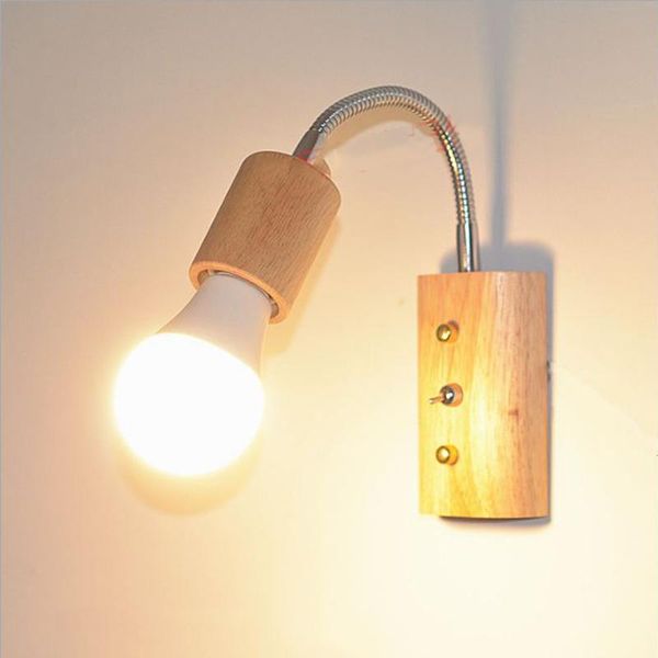 

wall lamp modern wooden hose with switch lighting e27 bedroom bedside lamps