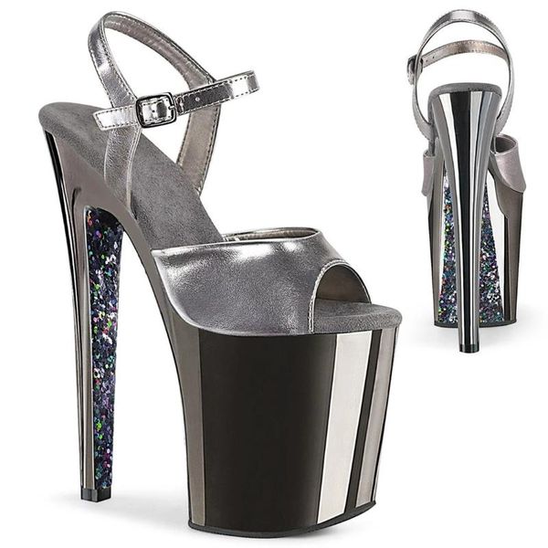 

high-heeled dance walking shoes 20cm high waterproof platform thin-heeled, Black