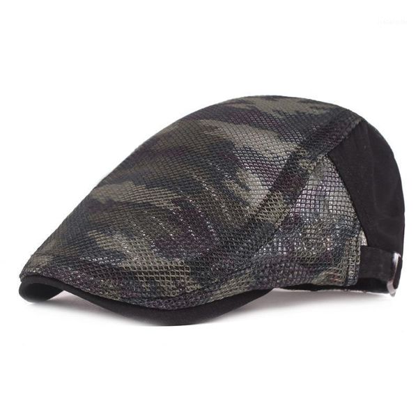 

berets summer breathable camouflage beret outdoor casual stroll short brim visor cool unisex, Blue;gray