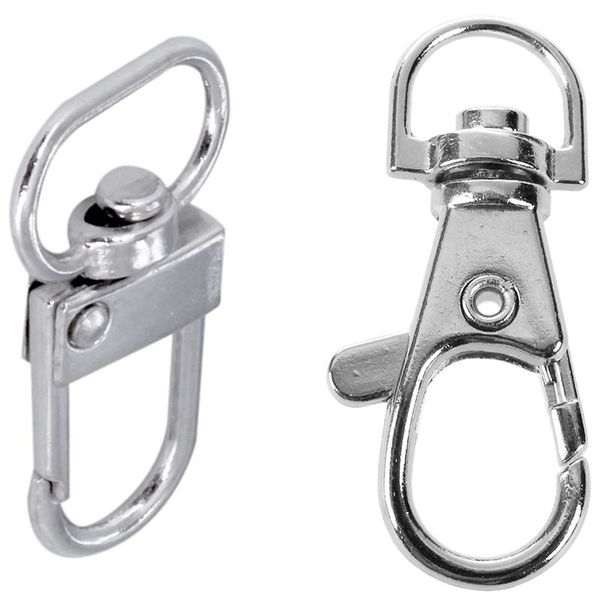 

hooks & rails 15 pcs swivel carabiner hook silver key chain, 5 a 10pcs b