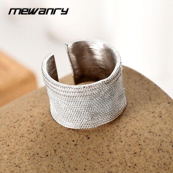 

cluster rings mewanry ins fashion 925 sterling silver wide for women elegant creative bump texture party jewelry accessories, Golden;silver