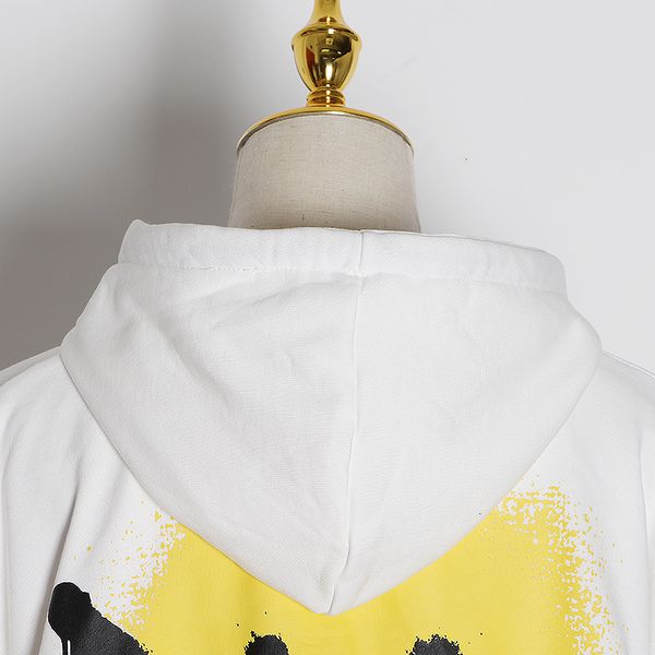 

White Sweatshirt For Women Hooded Collar Lantern Long Sleeve Hit Color Loose Sweatshirts Female 2021 Fall Clothes, Black