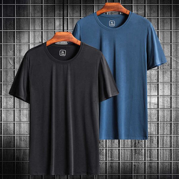 

pring and 2021 summer short sleeve men's new round neck breathable quick drying sports t-shirt, White;black