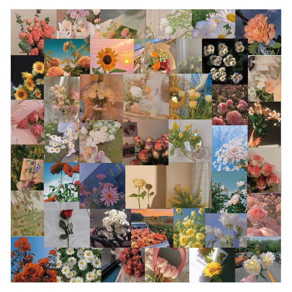 

50pcs flower stickers for diary lapdecoration diy sticker