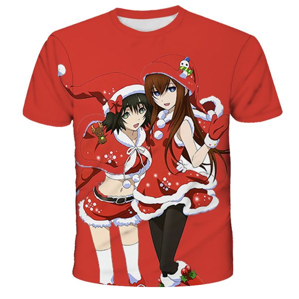 

4t-14t childrens fun santa claus t-shirt short-sleeved summer quick-drying elf christmas elements pretty boy 3d printing t-shir, Blue