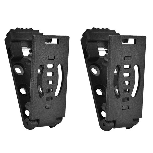 

bag parts & accessories 2 pcs multifunctional nylon 6-hole k sheath waist clip backpack fixing buckle removable strip, Black