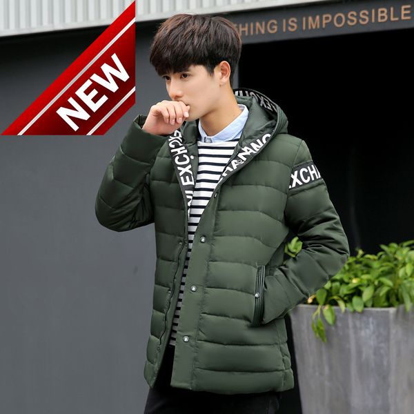 

2017 winter new men's fashion white duck down jacket extended thicker hooded explosion, Black