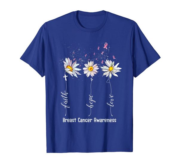 

faith hope love breast cancer awareness shirt flower gifts t-shirt, White;black