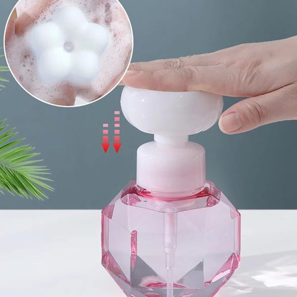 

liquid soap dispenser 300ml foaming bottle flower-shaped bubble hand facial cleanser foam sub-bottle face washing bottles