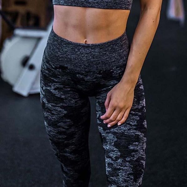 

camo seamless gym leggings for women high waist tummy control sport leggings stretchy fitness tights female yoga pants new, White;red