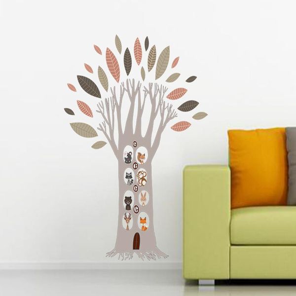 

wall stickers 100*120cm cartoon animals tree sticker creative mural art home decor for kids room boys girls children bedroom decals
