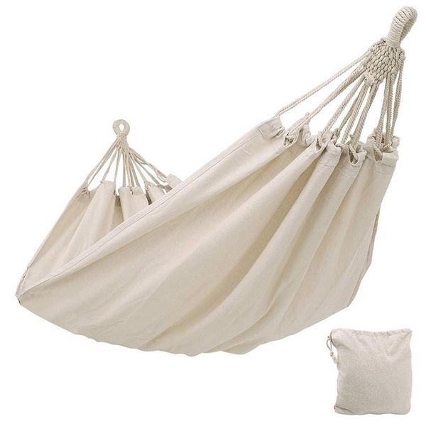 

camp furniture double hammock outdoor rollover prevention camping canvas fabric hanging swing bed for patio travel hiking drop