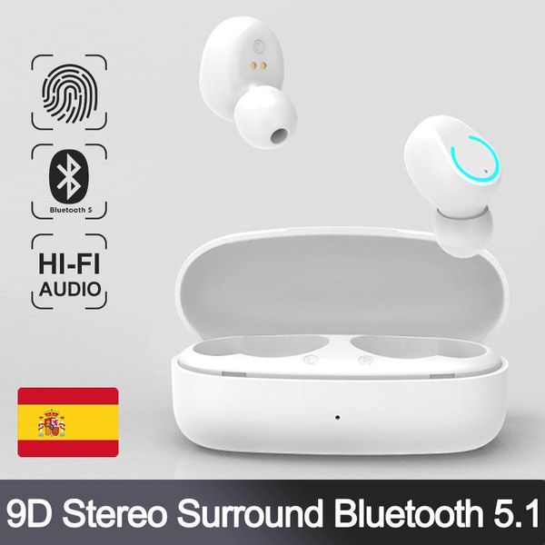 

wireless headphones with microphone 5.1 bluetooth headphones tws earbuds for smartphone 1200 mah in-ear charging case