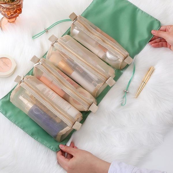 

storage bags four-in-one cosmetic bag outdoor travel portable toilet detachable large-capacity