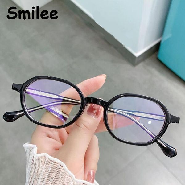 

fashion sunglasses frames classic anti-blue light glasses 2021 brand designer small oval eyeglasses optical anti eye eyestrain for computer, Black