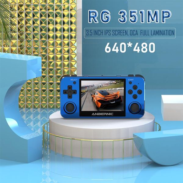 

portable game players anbernic rg351mp retro console 640*480 ips screen handheld player rk3326 external wifi 2400 games metal