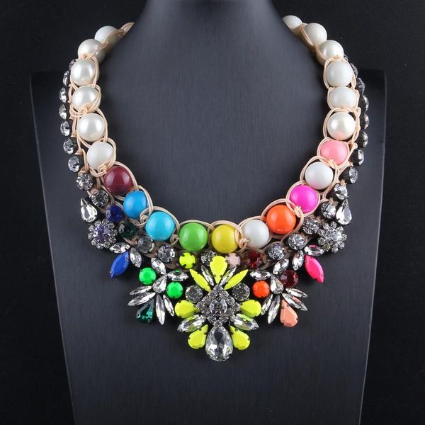 

chokers sales vintage high qulity fashion necklaces wholesale shourouk choker statement necklace & pendant fower women jelwery 133, Golden;silver