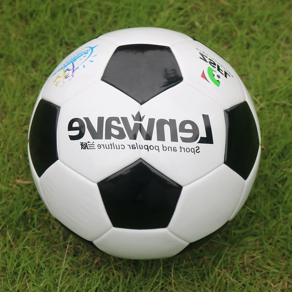

lanwei no. 5 black and white pu adhesive football for children teenagers training competition sports exercise ball