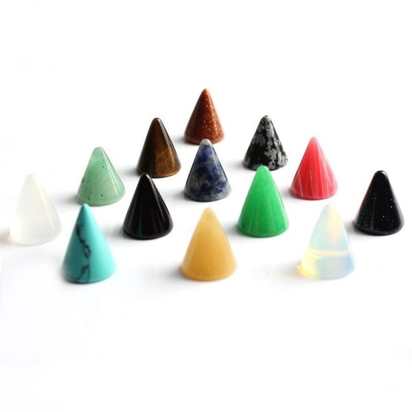 

natural stone patch 10*14mm non-porous cone shape yoga healing decoration jewelry accessories, Black