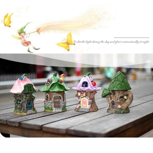 

garden decorations fairy tale house lamp miniature light ligh yard powered led walkway outdoor decor solar i4p6