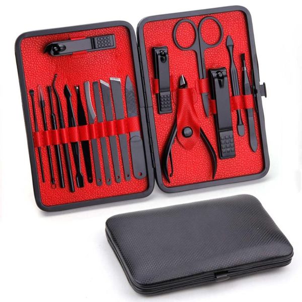 

nail art kits 7-18pcs clipper set stainless steel pedicure nails kit professional cuticle eagle hook tweezer manicure polish