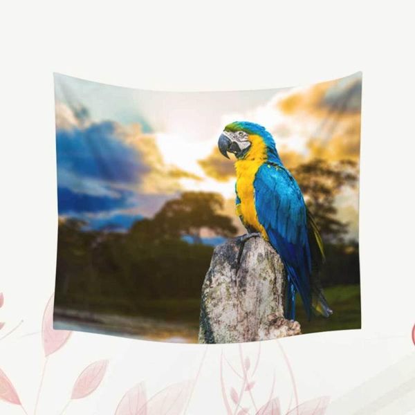 

tapestries 1pc 150x130cm bird pattern tapestry parrot digital wall hanging polyester backdrop decor for home (pattern 1)