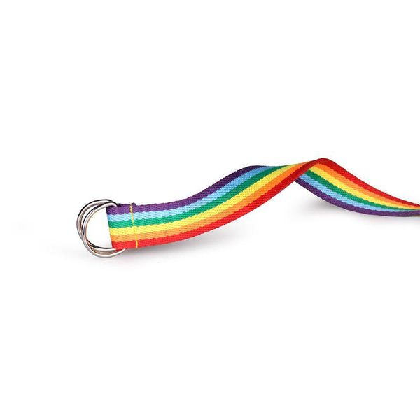 

belts k3nf women waistband double loop d-shaped rainbow color straps casual wild lady students long decorative belt, Black;brown