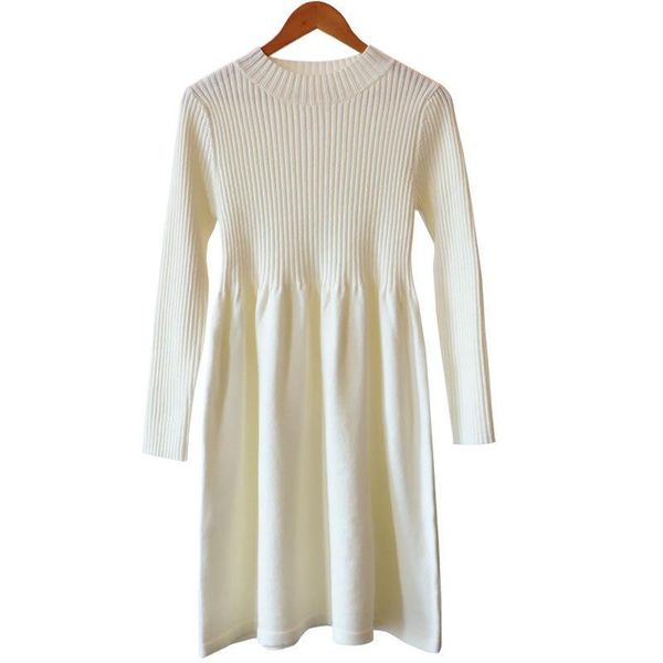 

maternity dresses clothing knitted dress winter long sweater autumn and 2021, White