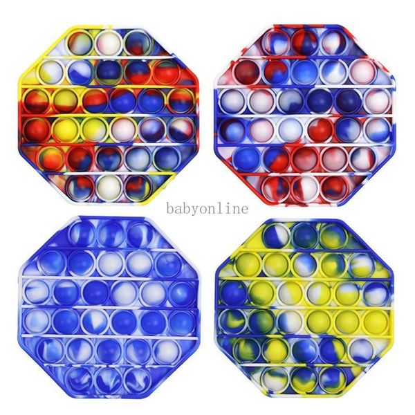 

push pop it bubble sensory fidget toy tie dye autism squishy stress reliever toys kid unicorn pop it fidget toys wholesale 2021