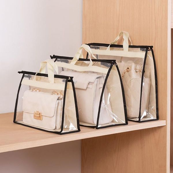 

storage bags wardrobe closet dust cover for finishing transparent bedroom supplies women bag handbag