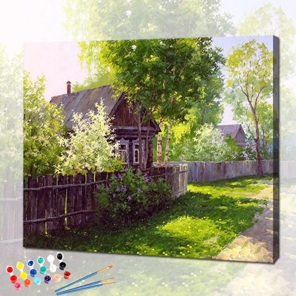 

paintings house oil painting by number landscape frame 40x50 on canvas acrylic paint coloring drawing adults home decortion art