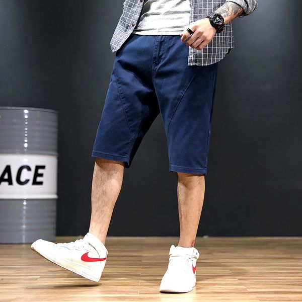 

men's jeans wimilous casual pants half thin trend logo loose cargo, Blue