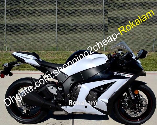 

for kawasaki cowling ninja zx-10r zx 10r zx10r 2011 2012 2013 2014 2015 motorbike white black bodywork fairing kit (injection molding)