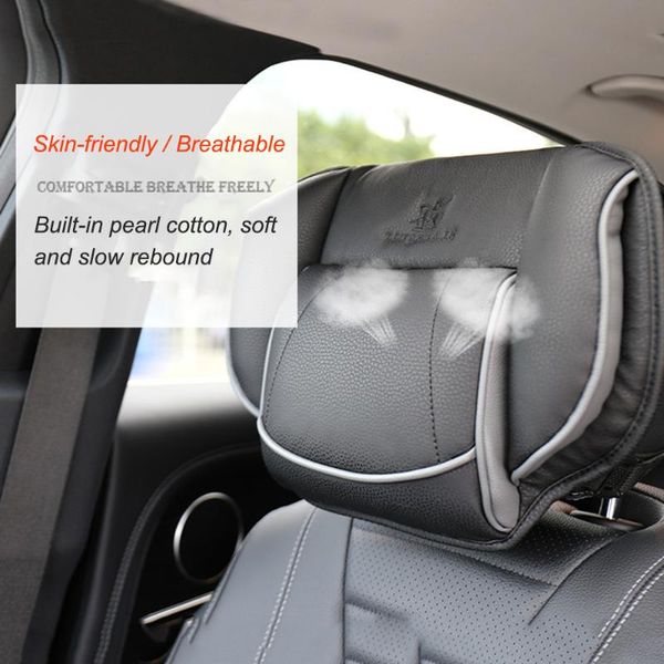 

seat cushions car headrest neck pillow pearl cotton adjustable head restraint leather for universal travel rest interior accessory