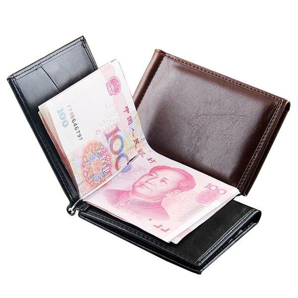 

buy fashion leather money clip wallet magnet hasp credit card cash holder business short designer handbag for men, Red;black