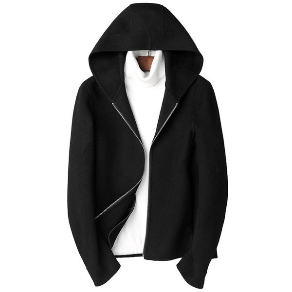 

men's wool & blends coat autumn winter jacket men double-sided woolen coats streetwear mens jackets and chaqueta p-s8220z my1302, Black