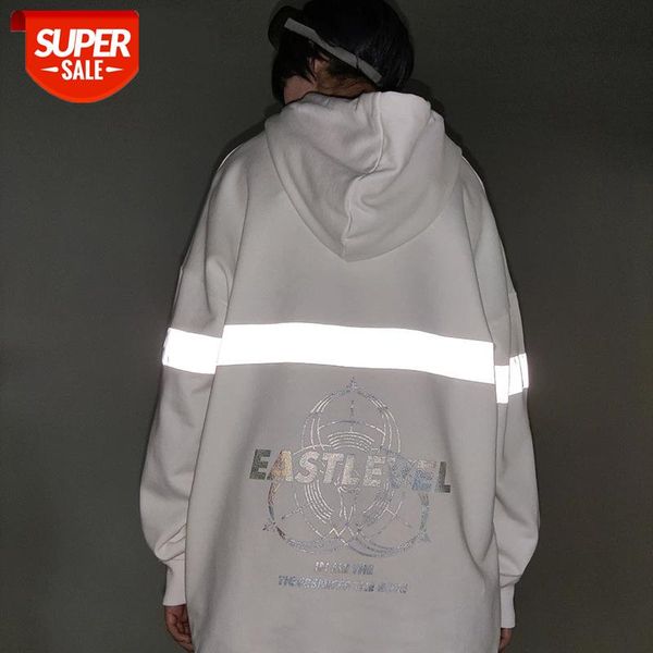 

seveyfan 2021 men's 3m reflective sweatshirts hip hop letters printed hoodies couples autumn cotton pullover #tw99, Black