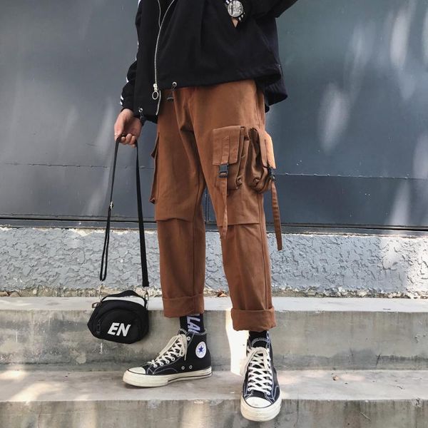 

luyu original design fashion trend street simple 18 autumn winter three dimensional overalls multi pocket trend, Black