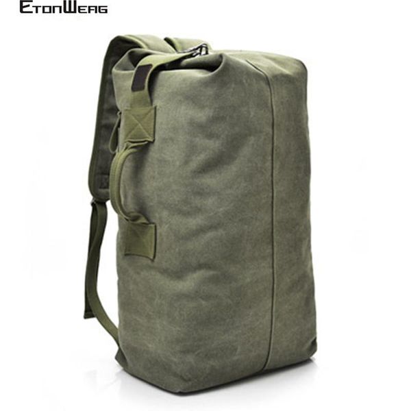 

backpack men's vintage canvas tactical military backbag mountaineering bucket bag pack large multifunction luggage school bags