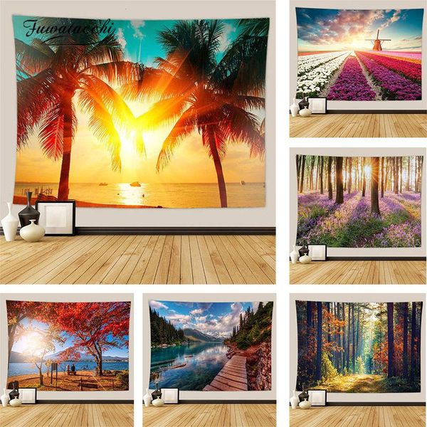 

tapestries fuwatacchi blanket tapestry beautiful natural forest wall hanging bohemian bed home room decoration hippie