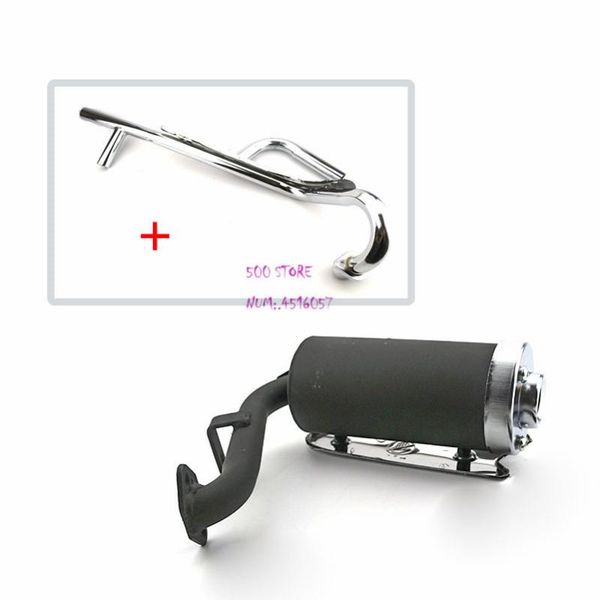 

motorcycle exhaust system universal 38mm double row pipe tubo escape moto escapamento dirt bike for atv motorbike muffler