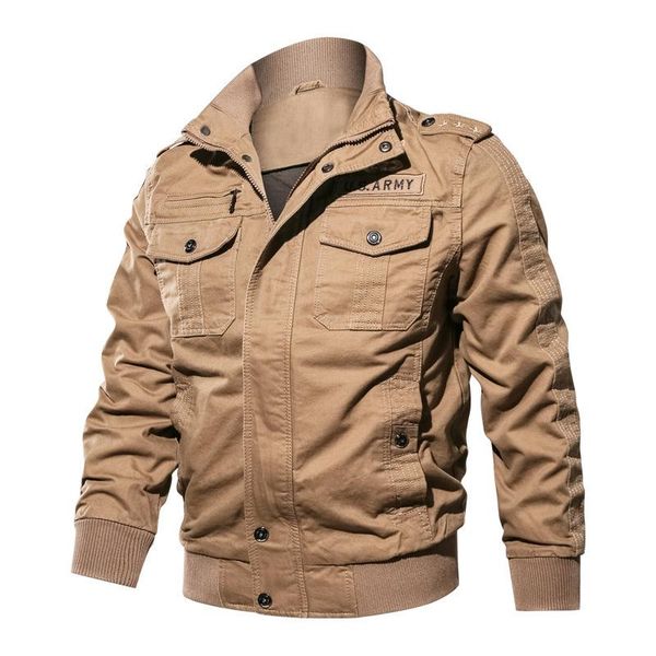 

men's jackets 2021 mens bomber cotton autumn military uniform jacket male casual pilot coats men vintage safari style outwear, Black;brown