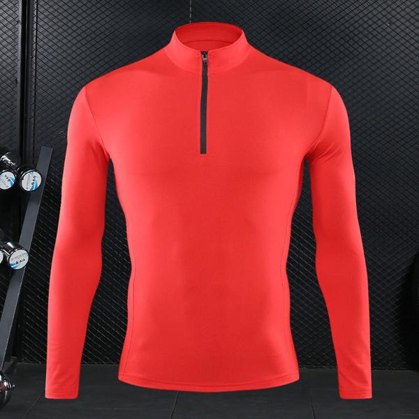 

summer men t-shirt running compression shirts quick dry soccer tight fitness shirt gym t shirt training men long sleeve, Black;blue