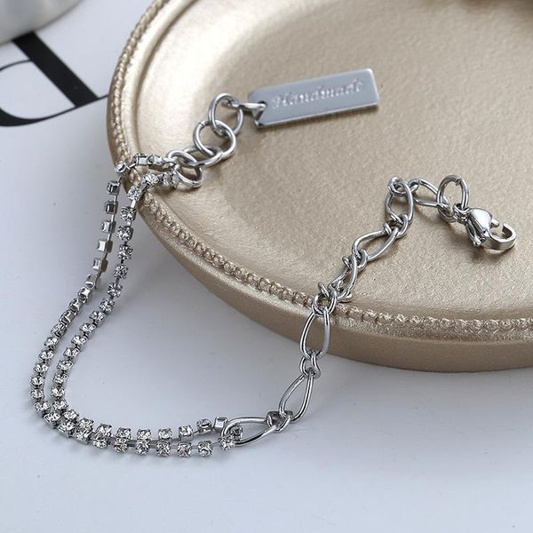 

charm bracelets simple link chain bracelet crystal bangle jewelry gift for women yp8384, Golden;silver