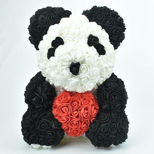 

decorative flowers & wreaths 2021 40cm soap foam rose panda china flower bear with heart for girlfriend and birthday gift