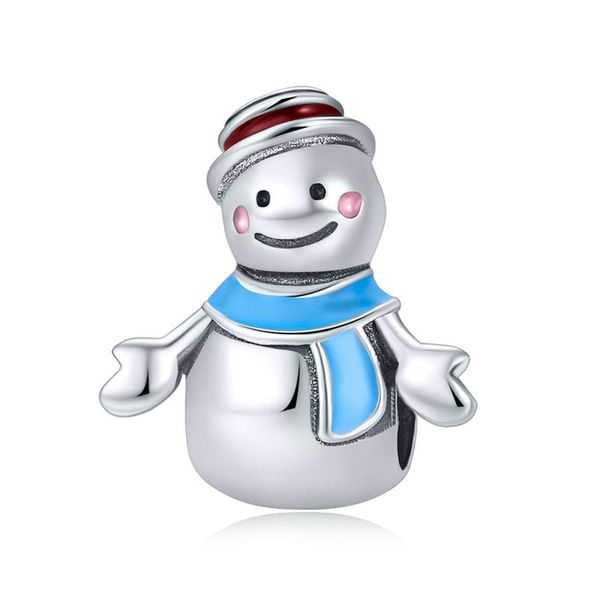 

pandach authentic 925 sterling silver miss & mr snowman color enamel charms fit bracelets & necklaces diy jewelry making c855, Bronze;silver