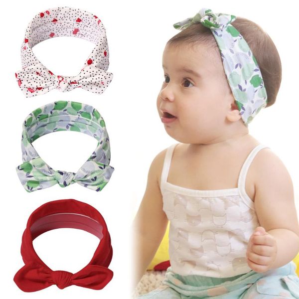 

hair accessories children's printed bowknot hairband set red sweet baby girl accessory elastic crossed ear kids headwear decor, Slivery;white