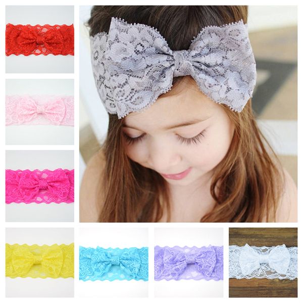 

sell infant girl multi design lace bow hair hairband kids headwear baby headbands girls barrettes belts, Slivery;white