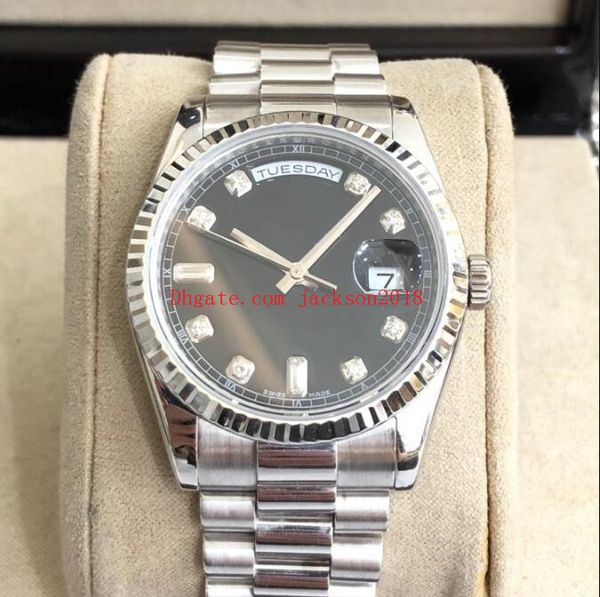 

original boxes luxury watches 128238 118238 118239 36mm diamond dial mechanical silver gold stainless steel bracelet men's wristwatches, Slivery;brown